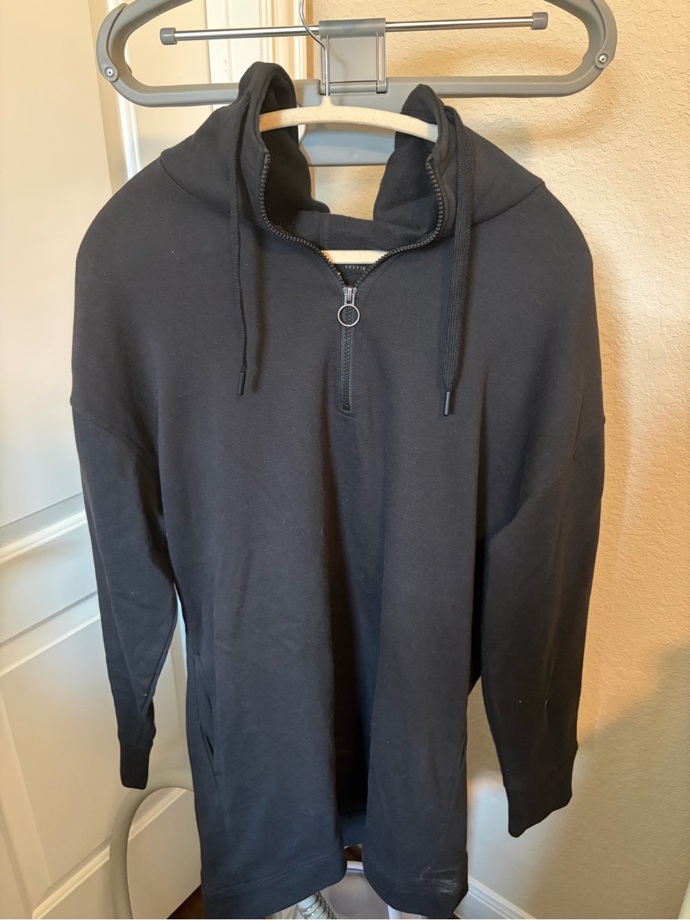 Women’s Black Quarter-Zip Hoodie Shirt